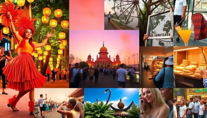 Collage of various global cultural festival scenes showing diverse celebrations.